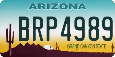 AZ license plate BRP4989