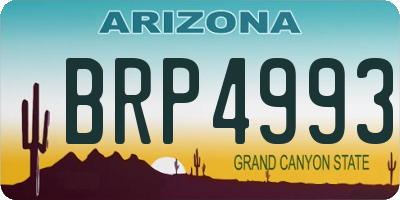 AZ license plate BRP4993