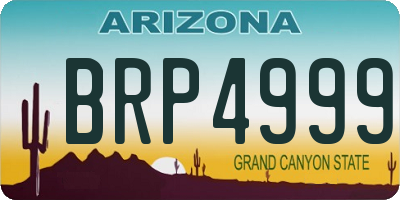 AZ license plate BRP4999