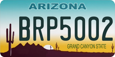 AZ license plate BRP5002