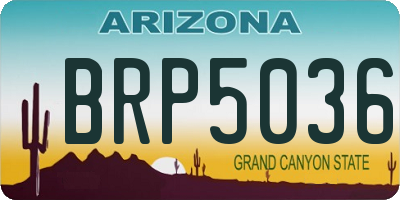 AZ license plate BRP5036