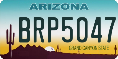 AZ license plate BRP5047