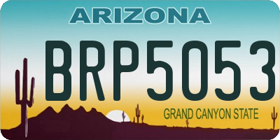 AZ license plate BRP5053