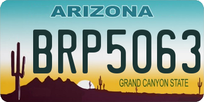 AZ license plate BRP5063