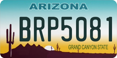 AZ license plate BRP5081