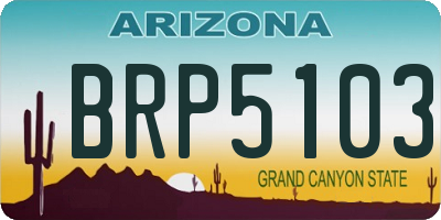 AZ license plate BRP5103