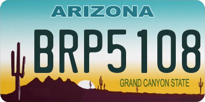 AZ license plate BRP5108