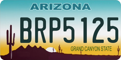 AZ license plate BRP5125