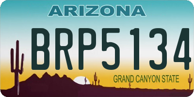 AZ license plate BRP5134