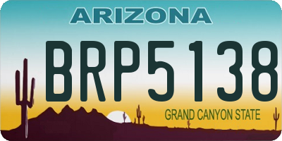 AZ license plate BRP5138