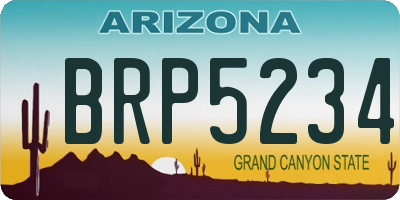 AZ license plate BRP5234