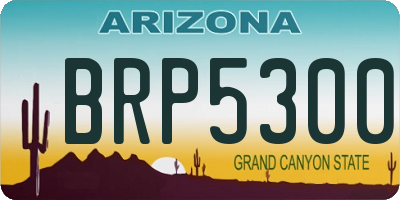 AZ license plate BRP5300