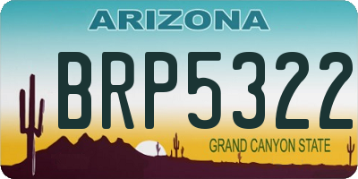 AZ license plate BRP5322