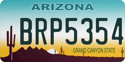 AZ license plate BRP5354