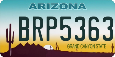 AZ license plate BRP5363
