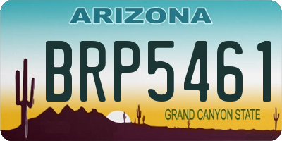AZ license plate BRP5461
