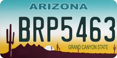 AZ license plate BRP5463