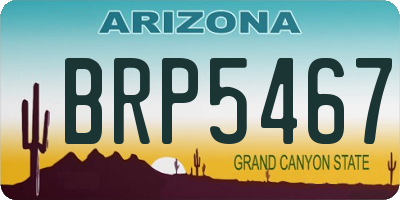 AZ license plate BRP5467