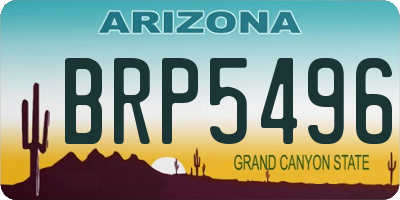AZ license plate BRP5496