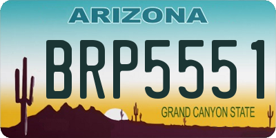 AZ license plate BRP5551