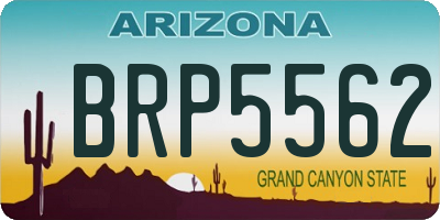 AZ license plate BRP5562