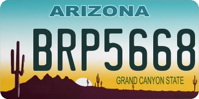 AZ license plate BRP5668