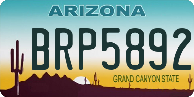 AZ license plate BRP5892