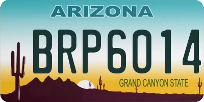 AZ license plate BRP6014