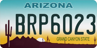 AZ license plate BRP6023