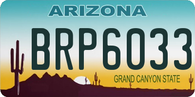 AZ license plate BRP6033
