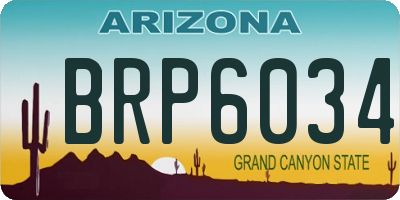 AZ license plate BRP6034