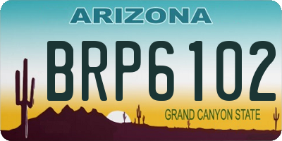 AZ license plate BRP6102