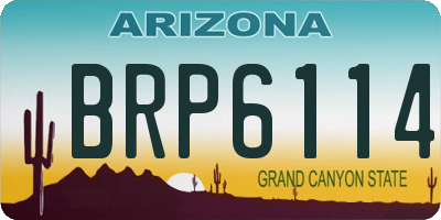 AZ license plate BRP6114