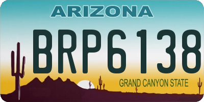 AZ license plate BRP6138