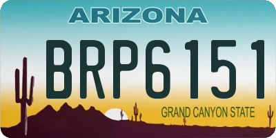 AZ license plate BRP6151