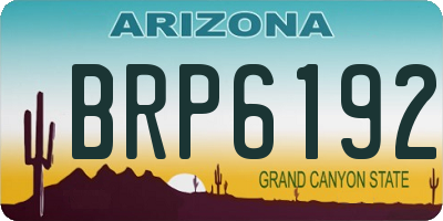 AZ license plate BRP6192