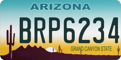 AZ license plate BRP6234