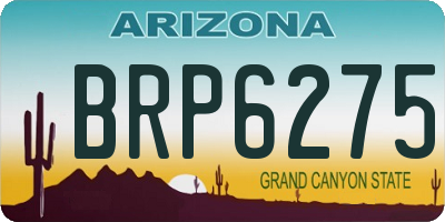 AZ license plate BRP6275
