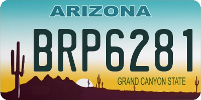 AZ license plate BRP6281