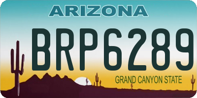 AZ license plate BRP6289