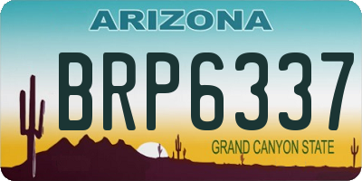 AZ license plate BRP6337