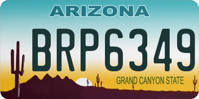 AZ license plate BRP6349