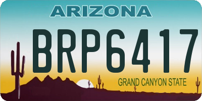 AZ license plate BRP6417