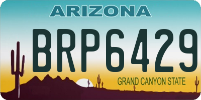 AZ license plate BRP6429