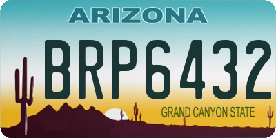 AZ license plate BRP6432