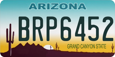 AZ license plate BRP6452