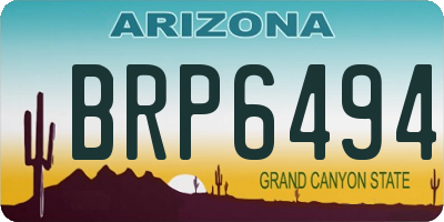 AZ license plate BRP6494