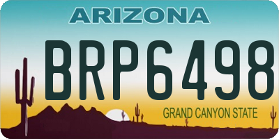 AZ license plate BRP6498