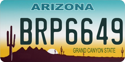 AZ license plate BRP6649