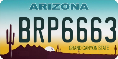 AZ license plate BRP6663
